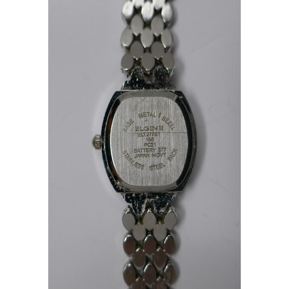 Elgin II Crystal Marcasite Silver Tone Ladies Quartz Watch NEW BATTERY main image 10
